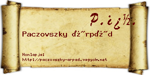 Paczovszky Árpád névjegykártya